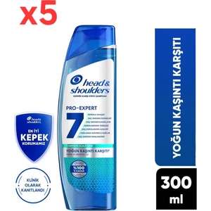 Head&shoulders Pro Expert 7 Nane ve Mentol ile Yoğun Kasıntı Karşıtı Şampuan 300 ml 5 Adet