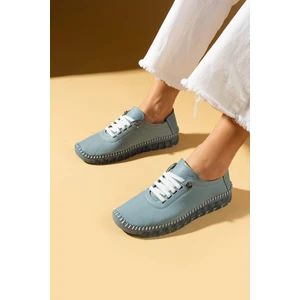 Pembe Potin Hakiki Deri Hafif Comfort Taban Lastikli Kadın Spor Ayakkabı 59-680-25