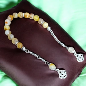 Mga Doğaltaş Zaza Tesbih Sarı Ceyt Taşı Doğal Taş Sallamalık Tesbih Doğal Taş Tesbih