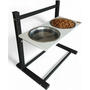 Büyük ve Orta Boy Köpekler Için Ayarlanabilir 3 Yükseklikli Paslanmaz Çelik Mama ve Su Kabı Standı