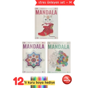 Yetişkinler Için Mandala Boyama Kitabı Büyükler Için Mandala Terapi Seti - M1