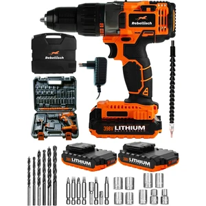 Germany 398 V 40 Ah Cooper Countryman Series Darbeli Metal Şanzıman Çift Akülü Vidalama Matkap + 27 Parça Setli