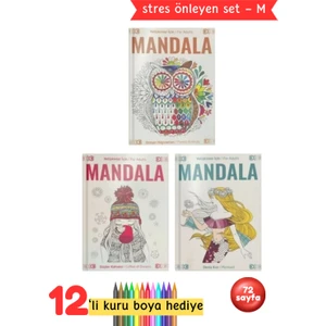 Yetişkinler Için Mandala Boyama Kitabı Büyükler Için Mandala Terapi Seti - M2
