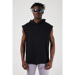 Scorp Bounce Erkek Kapüşonlu Kolsuz Sweatshirt Siyah