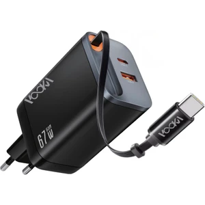 67W Şarj Cihazı Geri Çekilebilir Tip-C Kablo Pd Hızlı Şarj iPhone Xiaomi Laptop Şarj Cihazı Turbo