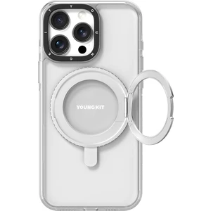 iPhone 15 Pro Max Kılıf Magsafe Şarj Özellikli Parmak Ring Standlı Youngkit Pivot Serisi Şeffaf