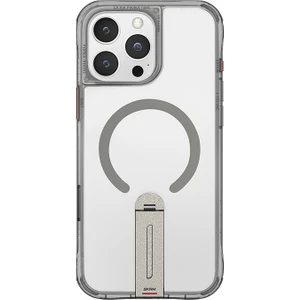iPhone 16 Pro Kılıf Magsafe Şarj Özellik 360 Derece Dönebilen Standlı Skinarma Helix Kapak Titanyum