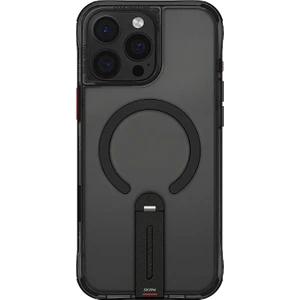 iPhone 16 Pro Kılıf Magsafe Şarj Özellikli 360 Derece Dönebilen Standlı Skinarma Helix Kapak Siyah