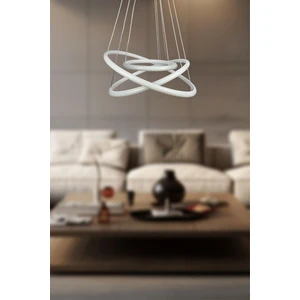 Rings Modern Tasarım Beyaz Renk - Yatak Odası - Salon - Çocuk Odası - Mutfak Beyaz LED 3 Lü Avize