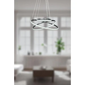 Rings Modern Tasarım Gri Renk - Yatak Odası - Salon - Çocuk Odası - Mutfak Beyaz LED 3 Lü Avize