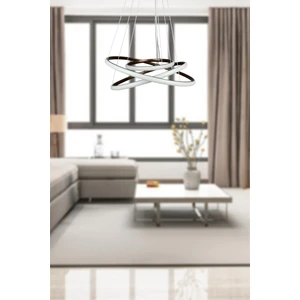 Rings Modern Tasarım Kahverengi - Yatak Odası - Salon - Çocuk Odası - Mutfak Beyaz LED 3 Lü Avize