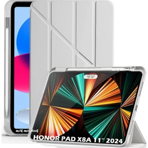 Honor Pad X8A 11 Inç Uyumlu Tablet Kılıf Yumuşak Kalem Bölmeli Akıllı Uyku Modlu Standlı Kapak