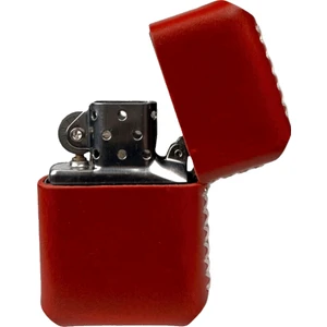 Handmade El Yapımı Hakiki Deri Zippo Modeli Çakmak Kırmızı