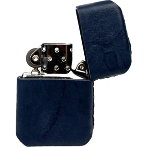 Handmade El Yapımı Hakiki Deri Zippo Modeli Çakmak Lacivert