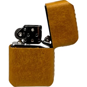 Handmade El Yapımı Hakiki Deri Zippo Modeli Çakmak Camel