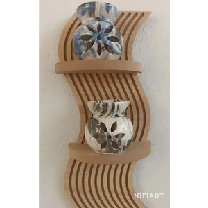 Nifi Art Dalga Desen Dekoratif Duvar Rafı