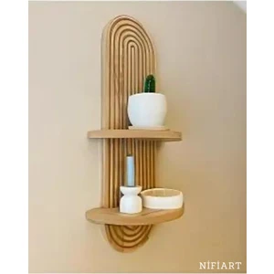 Nifi Art Semplice Meşe Dekoratif Duvar Rafı Ahsap