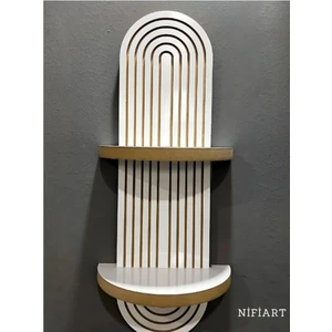 Nifi Art Semplice Meşe Dekoratif Duvar Rafı Beyaz