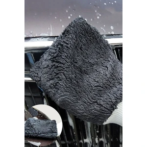 Oto Yıkama Eldiveni Çift Taraflı Araç Temizleme Araba Cila Eldiveni Gri Yumuşak