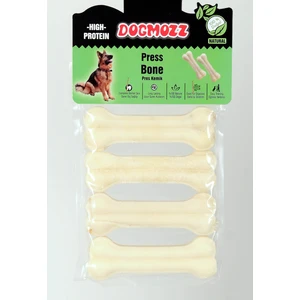 Premium Deri Pres Köpek Kemiği Beyaz 4 Adet 12 cm