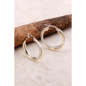 Sümer Telkari Altın Yaldızlı Gümüş Halka Küpe 5222