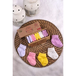 Poffibabyorganik Pamuk Unisex 5'li Kutulu Premium Yeni Doğan Bebek Çorabı