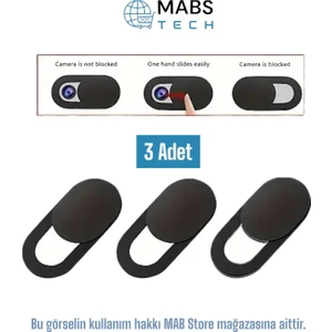 Mabs Tech Telefon Tablet Laptop Kamera Kapatıcı Gizleyici 3'lü/5'li - Aç Kapa Sürgülü Webcam Gizlilik Aparatı