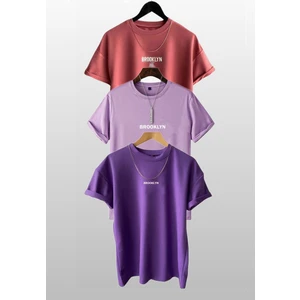 Brooklyn Baskılı 3lü Paket T-Shirt