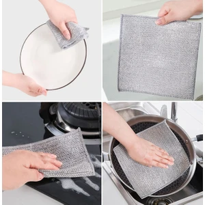 3'lü Paket Çizilmez Tel Bulaşık Bezi