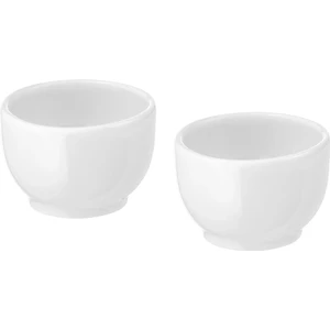 2'li Set Kahvaltılık Yumurta Kabı Çap 5 cm 2 Adet Porselen Yumurtalık Beyaz Yükseklik 3 cm