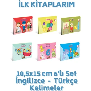 Ilk Kitaplığım Türkçe Ingilizce Temel Kelimeler Kitapları 6 Kitap 2.set 10,5X15CM