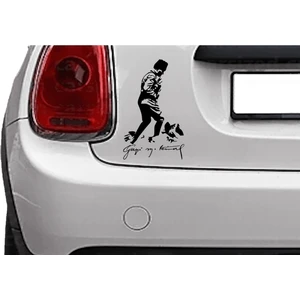 MUG Shop Atatürk Silüet Oto Sticker Araba Sticker Cam Sticker 17X10 cm. Siyah.