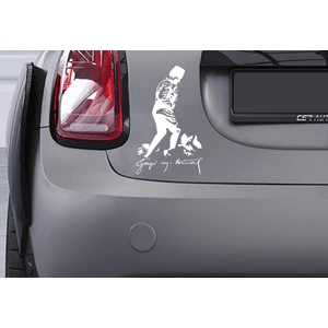 MUG Shop Atatürk Silüet Oto Sticker Araba Sticker Cam Sticker 17X10 cm. Beyaz.