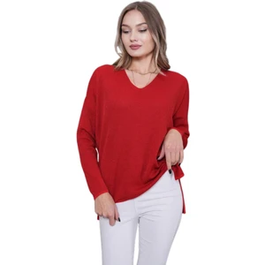 Kadın V Yaka Yaka Simli Kazak 12815 BGL-ST04225