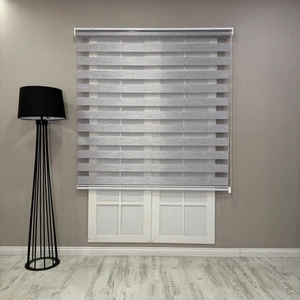 Donatti Bambu Zebra Stor Güneşlik Perde Açık Gri