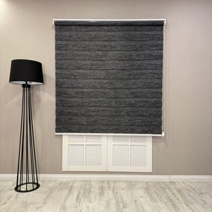 Donatti Bambu Zebra Stor Güneşlik Perde Siyah Gri Kırçıllı