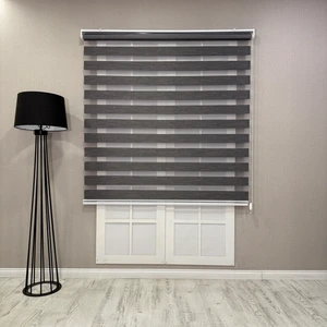 Donatti Bambu Zebra Stor Güneşlik Perde Füme Koyu Gri