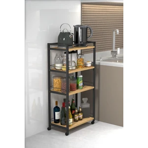 4 Raflı Metal Düzenleyici Tekerlekli Kiler Tekerlekli Banyo Rafı Metal Organizer Çok Amaçlı Raf