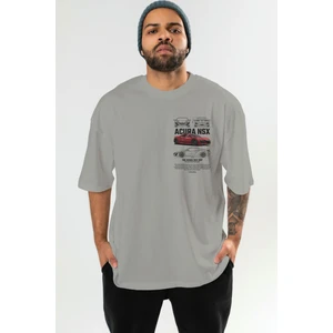 Honda Acura Nsx 1 Ön Sol Baskılı Oversize T-Shirt Erkek Kadın Unisex  Pamuk Bisiklet Yaka Tişort