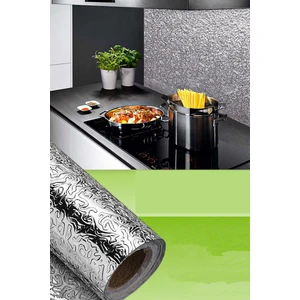 Techno Station Mutfak Tezgah Üstü Çekmece Içi Folyo Kaplama Gümüş Yapışkanlı 10 Metre x 40  cm  Kolay Silinir