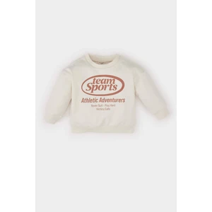 Erkek Bebek Bisiklet Yaka Baskılı Sweatshirt D8580A525SP