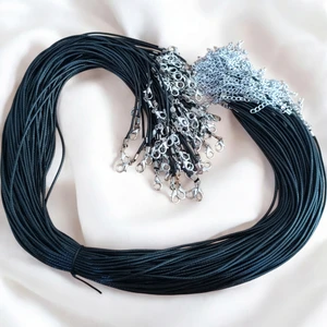 Mga Doğaltaş Deri Kolye Ipi Zincirli Model 56 cm Kolye Ipi Siyah Deri Ip 3 adet