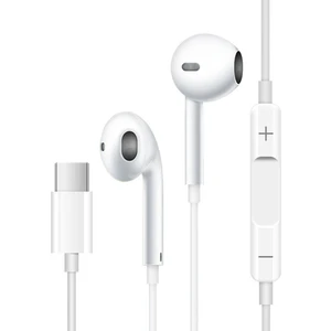 Galaxy A16 Uyumlu Type C Kulaklık Mikrofonlu Beyaz