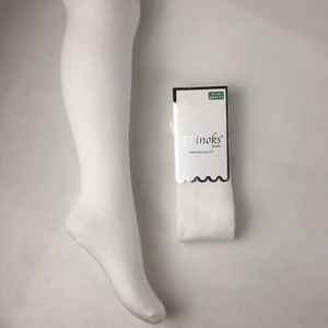 Ekinoks Socks Kız Çocuk ve Çocuk Düz Penye Külotlu Krem Okul Çorabı