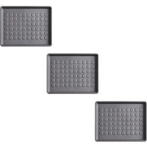 IKEA 3 Adet Dolap Içi Plastik Ayakkabı Tepsisi 46 x 35  cm   3'lü Set Ayakkabılık Koyu Gri