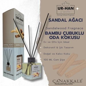 UR-HAN Cosmetics Sandal Ağacı Bambu Çubuklu Oda Kokusu 100 ml Cam Şişe