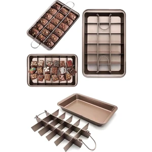 18 Bölmeli Brownie Kek Kalıbı Paslanmaz Çelik Yanmaz Yapışmaz Kek Kalıbı Fırın Tepsisi