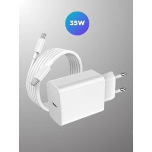 35W Type C -Type-C Girişli Adaptör ve Kablo Hızlı Şarj Aleti Seti TN-C03