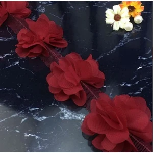 İpek Hobi Bordo Lazer Kesim Çiçek (65 Adet)