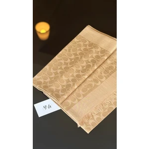 Webinay Home Pamuklu Kaşmir Ipek Şal Premium Kalite C Desen Çift Taraflı